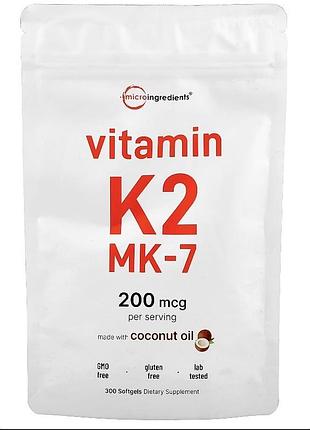 Вітамін к2, мк-7, 200 мкг, 300 капсул