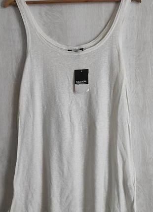 Женская льняная майка свободного кроя pull &amp; bear испания