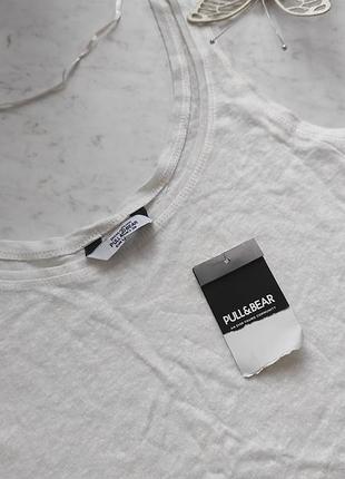 Женская льняная майка свободного кроя pull &amp; bear испания 4