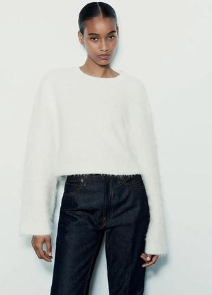 Белый свитер кофточка размер m zara