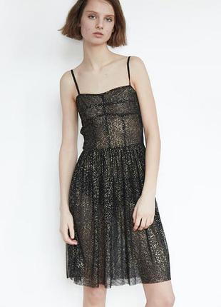 Красиве прозоре чорне плаття сітка з блискітками h&amp;m