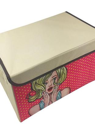 Корзина для хранения игрушек mr 0625, 38 x 24 x 24 см удивленная девушка