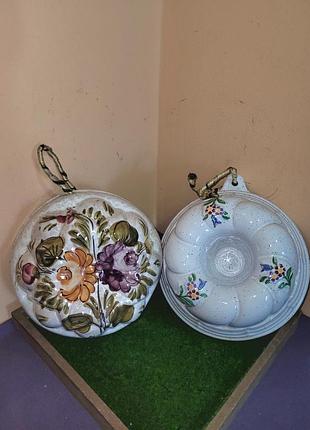 Винтажные керамические формы для выпечки / декора made in italy. набор 2 шт