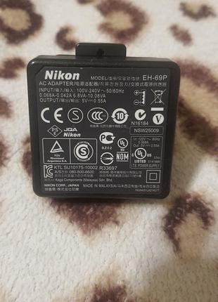 Сетевой адаптер, зарядное устройство от фотоаппарата nikon eh-69p, оригинал