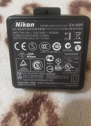 Сетевой адаптер, зарядное устройство от фотоаппарата nikon eh-69p, оригинал 5