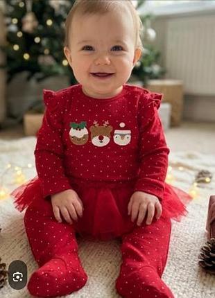 Дитячий новорічний сліп (комбінезон) бренду next baby 
 бренд: next baby 86  см