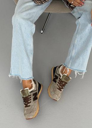New balance 574 brown fur 8