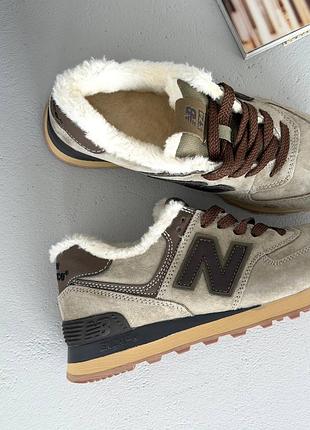 New balance 574 brown fur 9