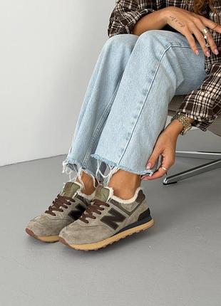 New balance 574 brown fur 5