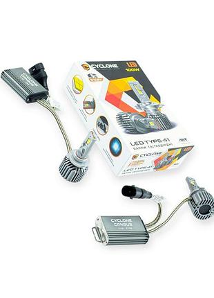 Автолампа led hb3, hb4, hir2 12v-24v type 41 100w 5700k 18000l радиатор и вентилятор обманка cyclone