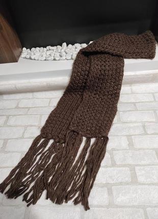 Стильний, довгий, дуже теплий, з красивим об'ємним узором шарф