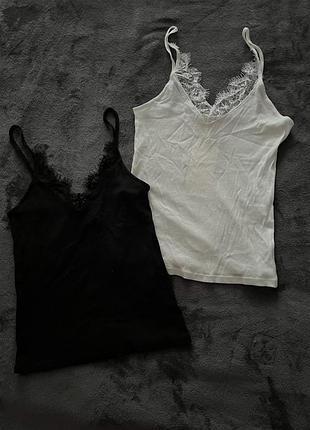 Майки з мереживом zara