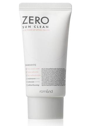 Rom&nd zero sun clean легкий тонирующий крем с увлажняющим эффектом spf 50+