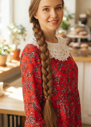 Винтажное платье с старинным воротничком ручной работы.