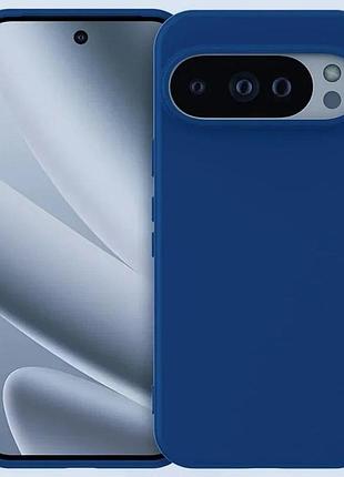 Силиконовый чехол для google pixel 9, 9 pro (с микрофиброй внутри) синий