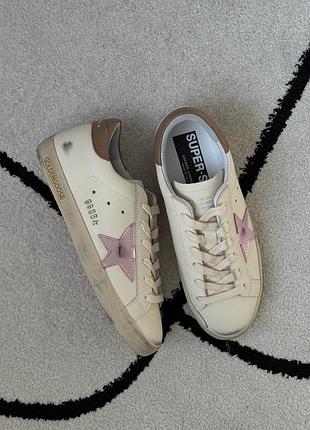 Шкіряні кеди golden goose super-star ice white orchid pink