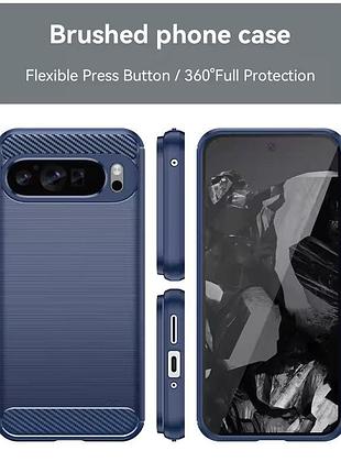 Чехол силиконовый carbon для google pixel 9, 9 pro (темно-синий) 3