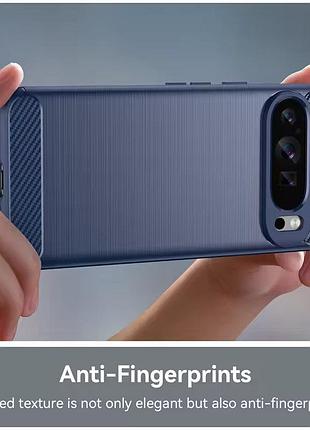 Чехол силиконовый carbon для google pixel 9, 9 pro (темно-синий) 5