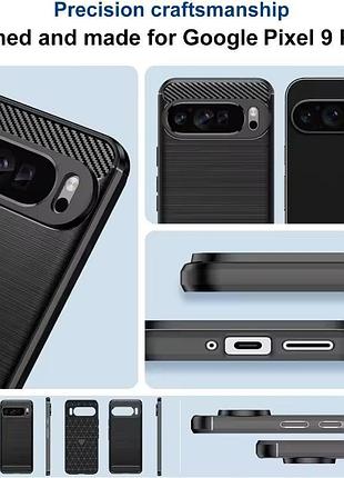 Чехол силиконовый carbon для google pixel 9, 9 pro (темно-синий) 9