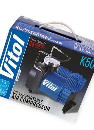 Компрессор vitol 10атм/ 40л/15а/1м шланг/прикур/сумка 2