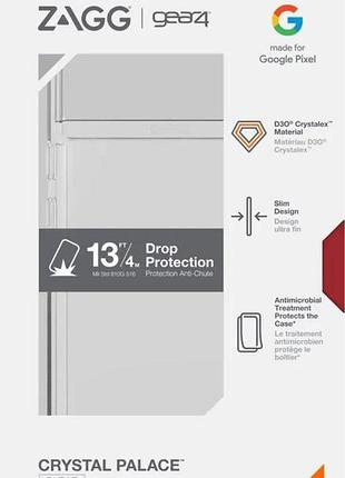 Протиударний чохол zagg l gear4 crystal palace для google pixel 6 (новий у відкритій коробці)