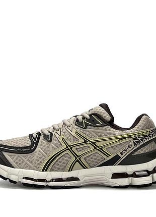 Мужские беговые кроссовки asics gel kayano 20 бежевые дышащие для прогулок легкие на лето весну сетку и текстиль ассикс гель каяно