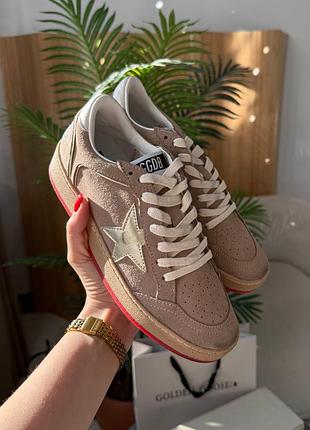 Замшеві кеди golden goose suede ball star sneakers beige suede