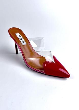 Туфли женские alaia cœur pvc leather mules 39 - 24.5 см