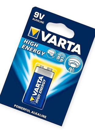 Батарейка "крона" щелочная 9.0v прямоугольная varta high energy alkaline блистер