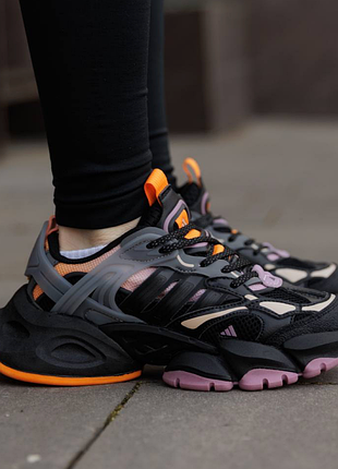 Красивые женские кроссовки adidas vento xlg deluxe black orange брендовые кроссовки адидас венто на весну лето