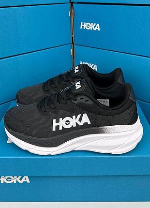 Женские спортивные кроссовки hoka challenger art 7 черные беговые трекинговые для тренировок с текстиля на лето весну хока челленджер