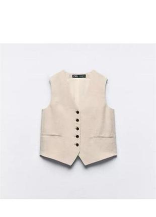 Жилет лляний zara