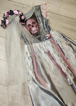 Платье скелетик скелет невеста хелловин halloween