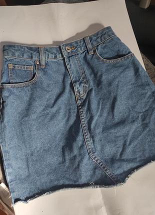 Джинсовая юбочка boohoo blue размер с