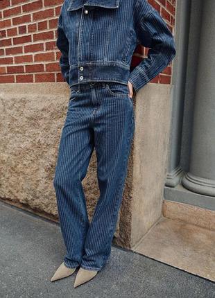 Джинси жіночі в смужку zara new