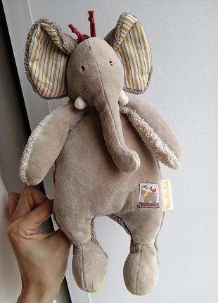 Moulin roty слоненок слоник мягкая игрушка для малышей велюровая