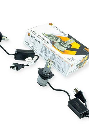 Автолампа led h4 12v type 38 60w 6000k 14000l радиатор с вентилятором обманка cyclone