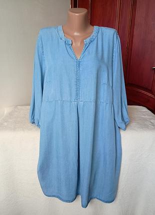 Платье женское джинсовое maxi blue лиоцелл 44 евро размер