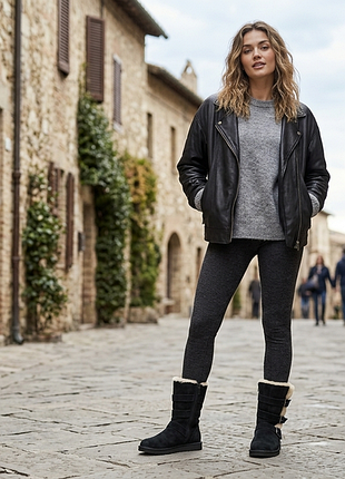 Оригінальні зимові чоботи ugg australia з ремінцями / натуральна овчина (eu 37 / uk 4.5)