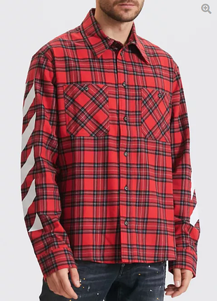 Мужская рубашка off-white flannel shirt new !