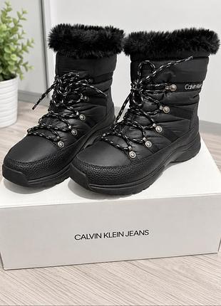 Жіночі зимові черевики calvin klein чорні, розмір 37