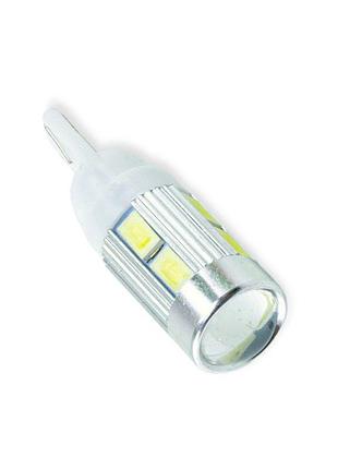 Автолампа світлодіодна бц 12-5 лазер. white 10 smd 5630 лінза megalight