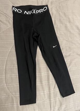 Жіночі лосини nike pro s чорні оригінал найк/ легінси для фітнесу та залу спорту бігу з сіткою