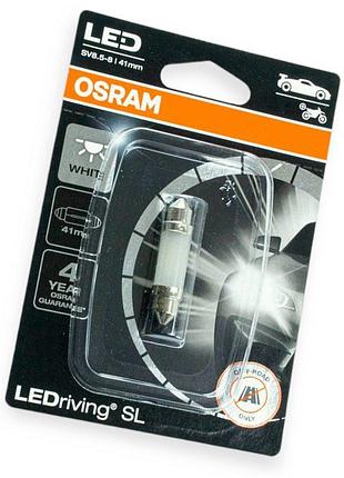 Автолампа світлодіодна ac лазер. 12-10 white 0.6w 6000k 41мм osram