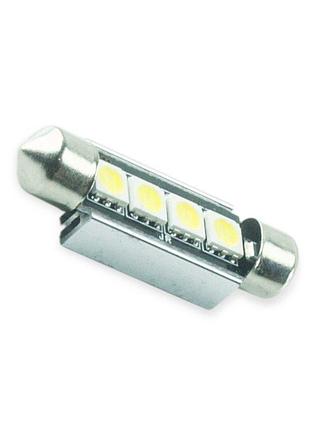 Автолампа світлодіодна ac лазер. 12-10 white 4*5050 41мм 56lm обманка megalight