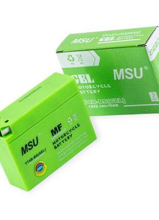 Аккумулятор 12v 2,3а (86x38x114) yamaha jog, suzuki lets таблетка узкая (4b-5) msu зеленый (качество)