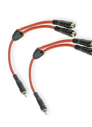 Розгалужувач акустичний міжблочний rca тато - 2 мами, провід 0,25м для підключення підсилювача cyclone