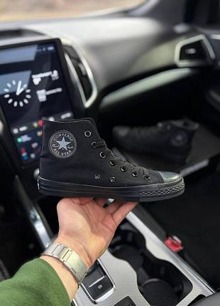 Женские кеды converse all star высокие черные текстиль кроссовки конверсы 40-25.5см (b)