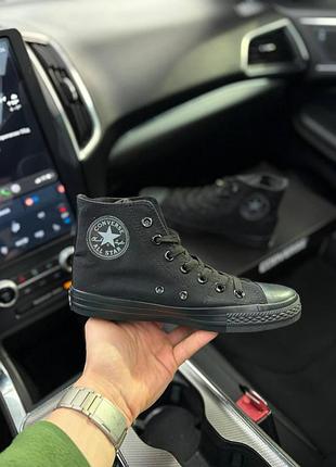 Женские кеды converse all star высокие черные текстиль кроссовки конверсы 41-26см (b)