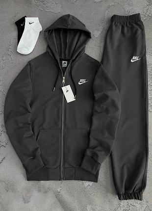 Мужской спортивный костюм nike серый найк кофта на молнии штаны весенний осенний xl (b)